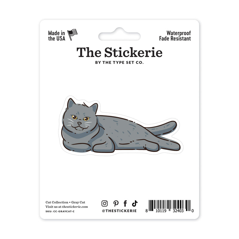 Gray Cat Sticker