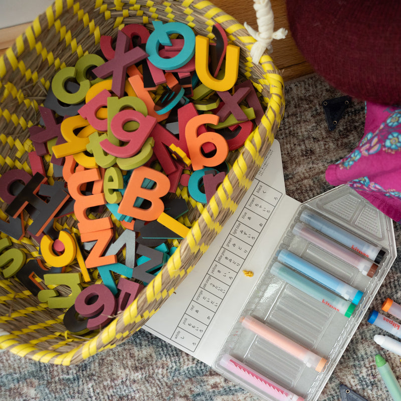 2" 75pc Lowercase Magnetic Letters in Rainbow Pop