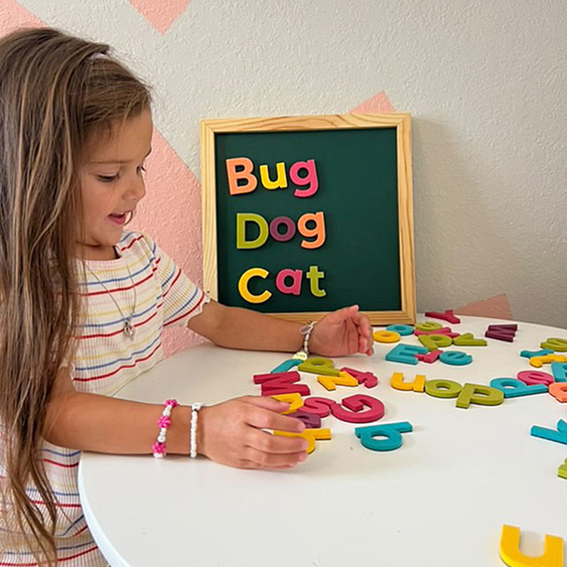 2" 75pc Lowercase Magnetic Letters in Rainbow Pop