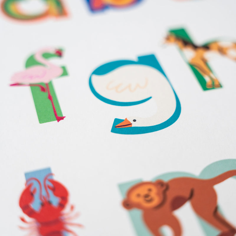 A to Z Animal Alphabet Art Print