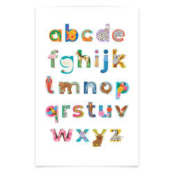 A to Z Animal Alphabet Art Print