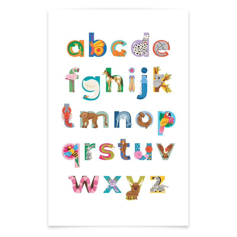 A to Z Animal Alphabet Art Print