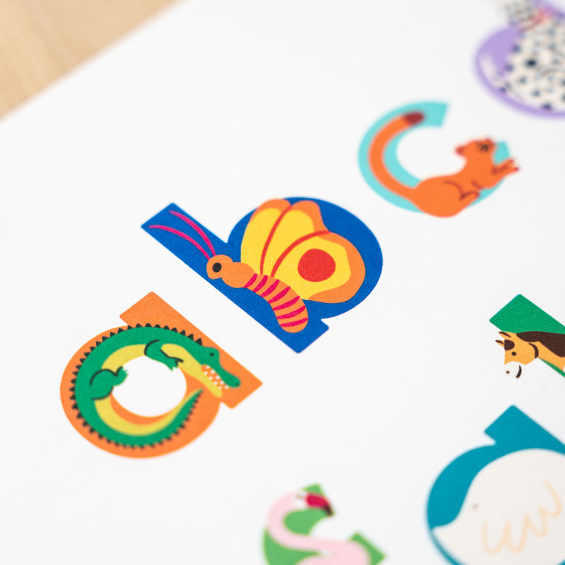 A to Z Animal Alphabet Art Print