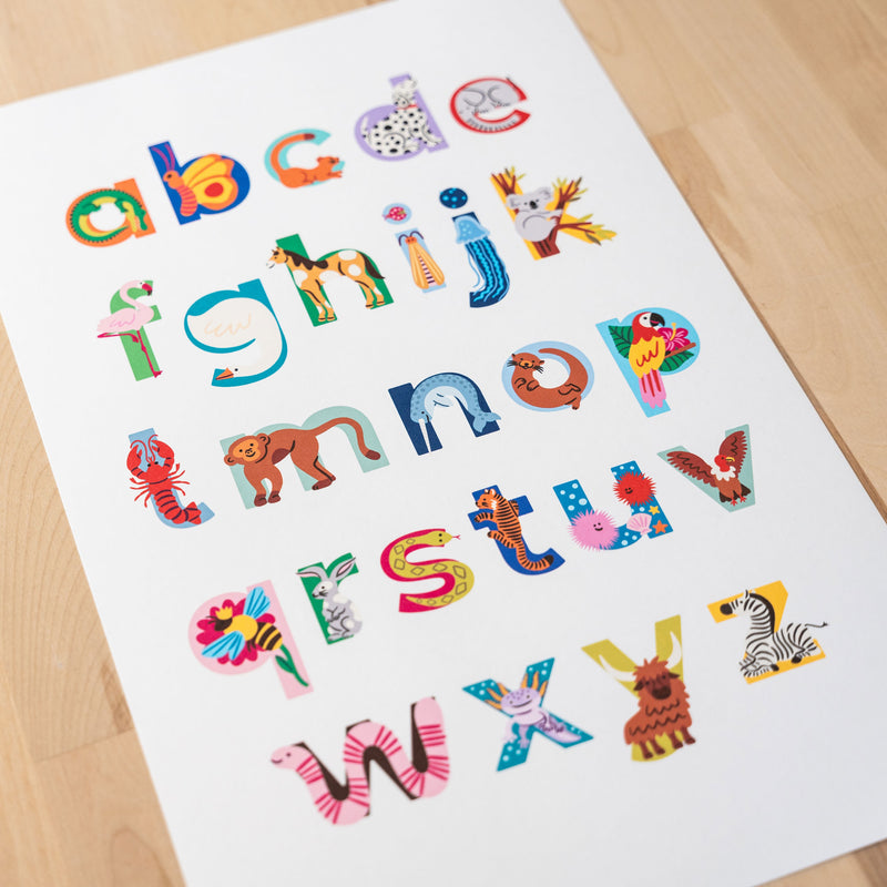 A to Z Animal Alphabet Art Print